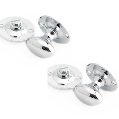 Loops 2 Pack Polished Chrome Bathroom Turn & Release For Deadbolts With 5mm SpindleToilet Thumturn Lock from B&Q
