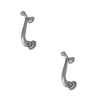 Loops 2 Pack Elegant 135mm Satin Chrome Scroll Door Knockers For Stylish EntrancesExternal Outdoor Knocker from B&Q