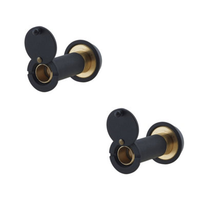 Loops 2 Pack 180 Degree Door Viewers For 35-55mm Doors With Intumescent Feature In Black Finish from B&Q