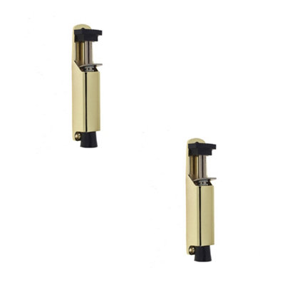 Loops 2 Pack Polished Brass 180mm Foot Operated Door Holder For Home And Office Use from B&Q