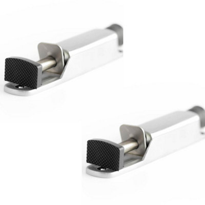 Loops 2 Pack Satin Chrome 180mm Foot Operated Door Holder For Home And Office Use from B&Q