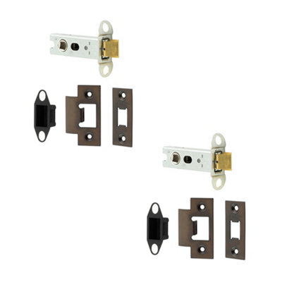 Loops 2 Pack Durable 76mm Dark Bronze Tubular Latches For Secure Door Locking from B&Q