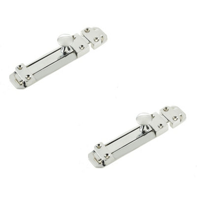 Loops 2 Pack High-Security Contract Door Bolts 138X30mm In Polished Chrome FinishDoor Bolt Lock from B&Q