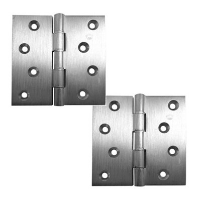 Loops 2 Pack High-Quality Satin Chrome Projection Hinge 102X125X3.5mm For Durable InstallationDoor Hinges from B&Q