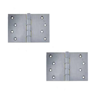 Loops 2 Pack High-Quality Satin Chrome Projection Hinge 102X151X3.5mm For Smooth OperationDoor Hinges from B&Q