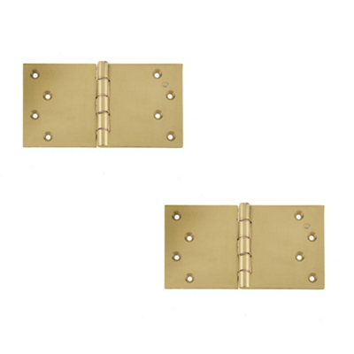 Loops 2 Pack High-Quality Projection Hinge In Polished Brass102X200X4.5mmDoor Hinges from B&Q