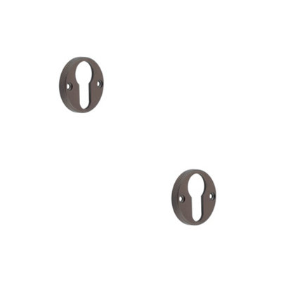 Loops 2 Pack Stylish Knurled Euro Profile Escutcheon In Dark Bronze For DoorsSolid Brass Key Hole Cover from B&Q