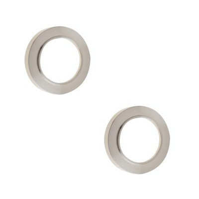 Loops 2 Pack Elegant Satin Nickel Plain Outer Rose For EscutcheonsSolid Brass Key Hole Cover from B&Q