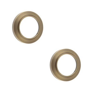 Loops 2 Pack Solid Brass Key Hole Cover Antique Brass Escutcheon from B&Q