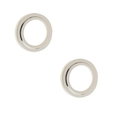Loops 2 Pack Polished Nickel Stepped Outer Roses For Elegant EscutcheonsSolid Brass Key Hole Cover from B&Q