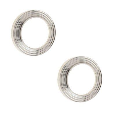 Loops 2 Pack Elegant Reeded Outer Roses For Escutcheons In Polished Nickel FinishSolid Brass Key Hole Cover from B&Q