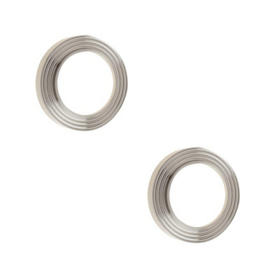 Loops 2 Pack Elegant Reeded Outer Roses For Escutcheons In Satin Nickel FinishSolid Brass Key Hole Cover from B&Q