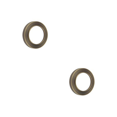 Loops 2 Pack Stylish Knurled Outer Rose For Antique Brass EscutcheonSolid Brass Key Hole Cover from B&Q