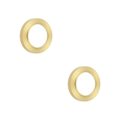 Loops 2 Pack Stylish Knurled Outer Rose For Escutcheon In Satin BrassSolid Brass Key Hole Cover from B&Q