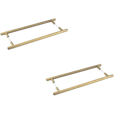 Loops 2 Pack Antique Brass Pull Handle 425mm Back To Back Design For Stylish InteriorsDoor Handle from B&Q