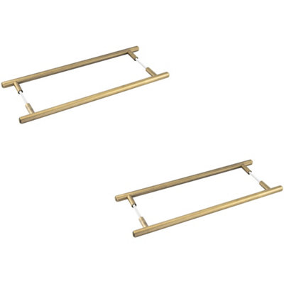 Loops 2 Pack Antique Brass Pull Handle 425mmElegant And DurableDoor Handle from B&Q