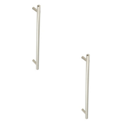 Loops 2 Pack Stylish Polished Nickel Pull Handle 425mm With Unique DesignDoor Handle from B&Q