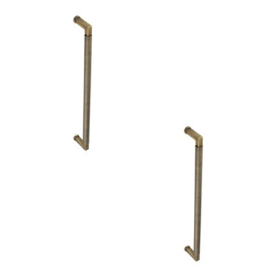 Loops 2 Pack Antique Brass Pull Handle 425mm For Cabinets And Doors Door Handle from B&Q