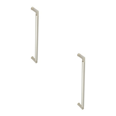 Loops 2 Pack Stylish 425mm Bolt Through Pull Handle In Polished Nickel FinishDoor Handle from B&Q