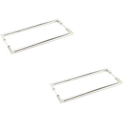 Loops 2 Pack Polished Nickel Pull Handle 425mm For Stylish InteriorsDoor Handle from B&Q