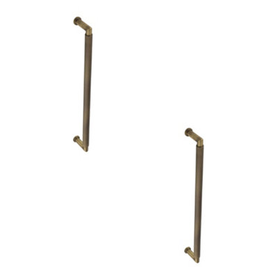 Loops 2 Pack Antique Brass Pull Handle 425mmElegant And Durable Bolt Through DesignDoor Handle from B&Q