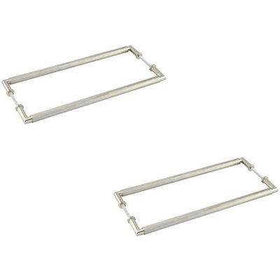 Loops 2 Pack Satin Nickel Pull Handle 425mm For Stylish Door AccessDoor Handle from B&Q