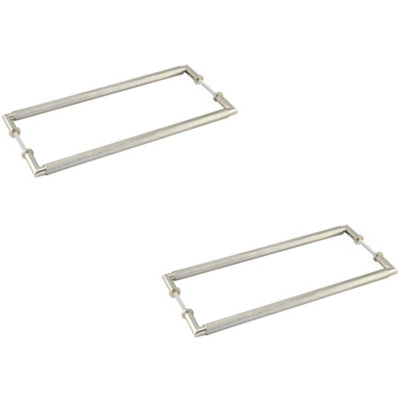 Loops 2 Pack Satin Nickel Pull Handle 425mm For Modern InteriorsDoor Handle from B&Q