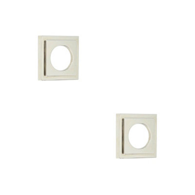 Loops 2 Pack Stylish Square Stepped Outer Rose In Polished Nickel FinishDoor Handle from B&Q