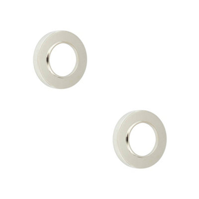 Loops 2 Pack Elegant Polished Nickel Plain Outer Roses For DoorsDoor Handle from B&Q