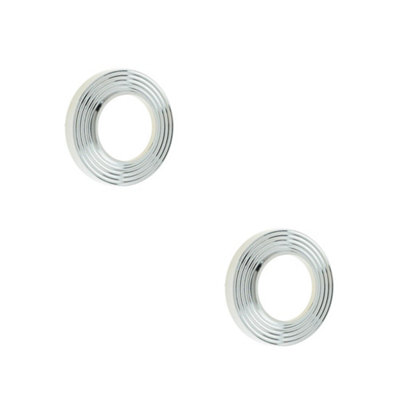 Loops 2 Pack Elegant Reeded Outer Roses In Polished Nickel Finish For Stylish DoorsDoor Handle from B&Q