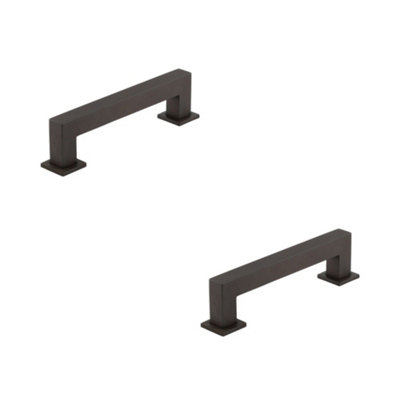 B&Q -  2 Pack Modern 128mm Dark Bronze Cabinet Handle For Stylish InteriorsKitchen Drawer Pull Handle