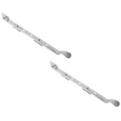 Loops 2 Pack Durable Victorian Casement Stays 300mm In Elegant Satin Chrome FinishWindow Peg Bar from B&Q