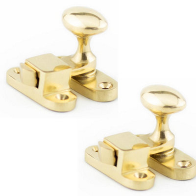Loops 2 Pack Polished Brass Showcase Catch 51mm For CabinetsCupboard Door Catch from B&Q