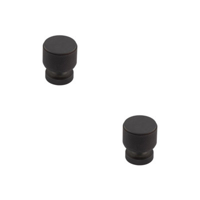 B&Q -  2 Pack Stylish Dark Bronze Knurled Cupboard Knob For Home RenovationKitchen Cabinet Knob