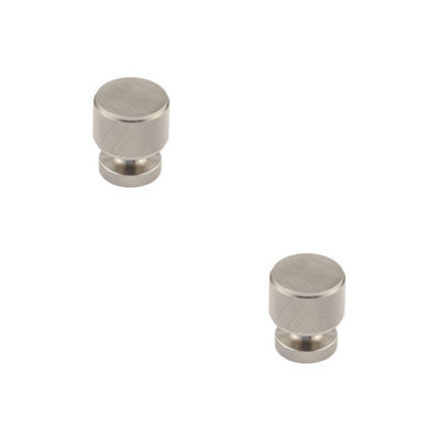 Loops 2 Pack Elegant Satin Nickel Knurled Cupboard Knob For Stylish InteriorsKitchen Cabinet Knob from B&Q