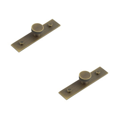 Loops 2 Pack 30mm Antique Brass Cupboard Knob With Elegant Backplate DesignKitchen Cabinet Knob