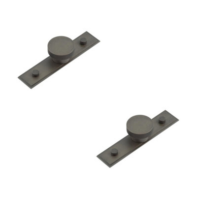 B&Q -  2 Pack Elegant 40mm Dark Bronze Cupboard Knob With Stepped BackplateKitchen Cabinet Knob