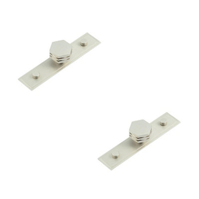 Loops 2 Pack Sleek 30mm Satin Nickel Cupboard Knob With Unique Hexagonal DesignKitchen Cabinet Knob