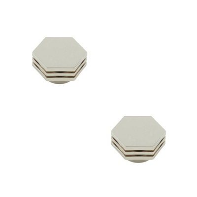Loops 2 Pack Stylish 40mm Polished Nickel Cupboard Knob For Modern InteriorsKitchen Cabinet Knob from B&Q