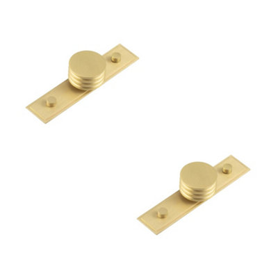 Loops 2 Pack Elegant 40mm Stepped Satin Brass Cupboard Knob For Home DecorKitchen Cabinet Knob