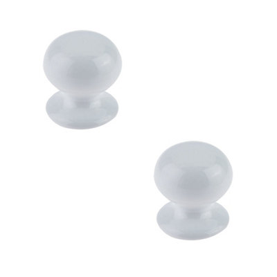 B&Q -  2 Pack Elegant 38mm White Porcelain Cupboard Knob For Traditional HomesKitchen Cabinet Knob