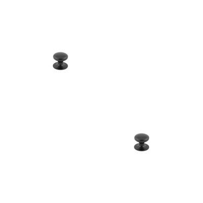 Loops 2 Pack Elegant 25mm Black Traditional Cupboard Knob For CabinetsKitchen Cabinet Knob