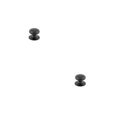 Loops 2 Pack Elegant 32mm Traditional Black Cupboard Knob For CabinetsKitchen Cabinet Knob