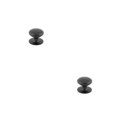 Loops 2 Pack 42mm Traditional Black Cupboard Knob For CabinetsKitchen Cabinet Knob