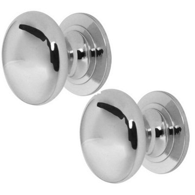 B&Q -  2 Pack Premium 42mm Polished Chrome Cupboard Knob For Elegant FurnitureKitchen Cabinet Knob