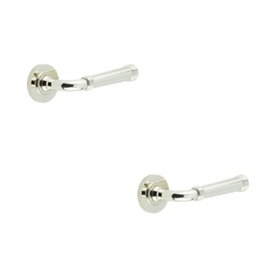 Loops 2 Pack Elegant Polished Nickel Knurled Door Handle For Stylish InteriorsSolid Brass Interior Handle