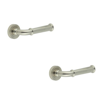 Loops 2 Pack Elegant Satin Nickel Lever Door Handle For Modern Interiors - Interior Handle