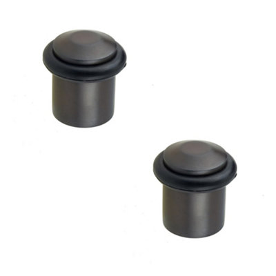 Loops 2 Pack Elegant Chamfered Door Stops In Dark Bronze Finish For Stylish InteriorsSolid Brass & Rubber Stopper from B&Q