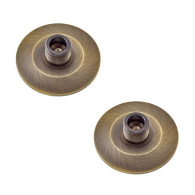Loops 2 Pack Stylish Chamfered Wall-Mounted Doorstops In Antique Brass FinishSolid Brass & Rubber Stopper from B&Q