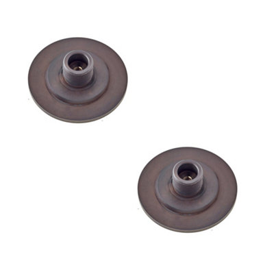 Loops 2 Pack Stylish Stepped Wall-Mounted Door Stops In Dark Bronze FinishSolid Brass & Rubber Stopper from B&Q